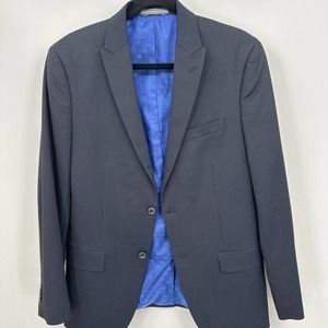 Ben Sherman Polka Dot Blazer Lapel Collar Buttoned Long Sleeve Black Size 40R